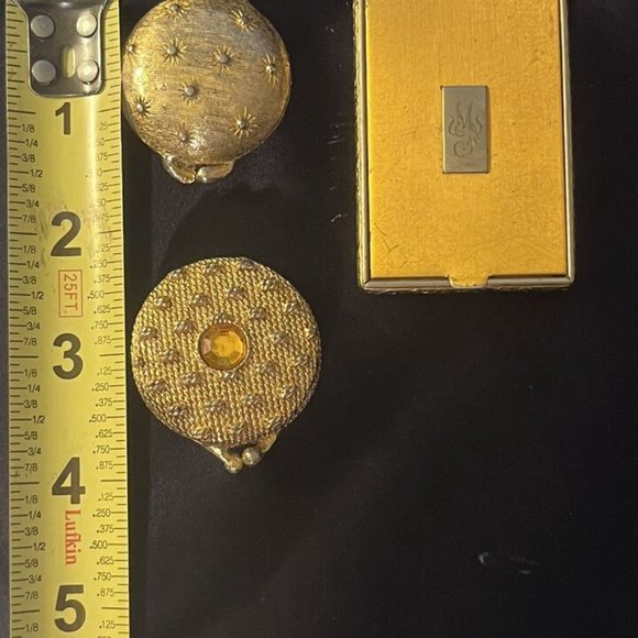 Vintage SET of 3 Compact Gold Tone Cases - Houbigant Ultima - Picture 12 of 12